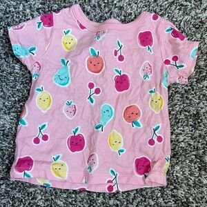 Pink baby tee with fruit